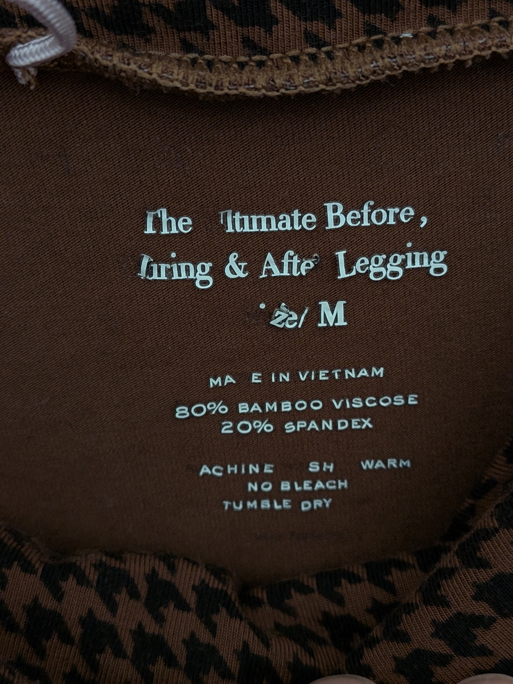 Hatch The Ultimate Before During and After Leggings Chestnut Houndstooth Sz M - Picture 13 of 15